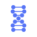 Blue icon of a DNA helix.